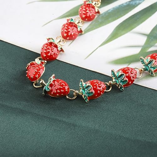 KEYCHIN Strawberry Lover Gifts - Strawberry Charm Bracelet3