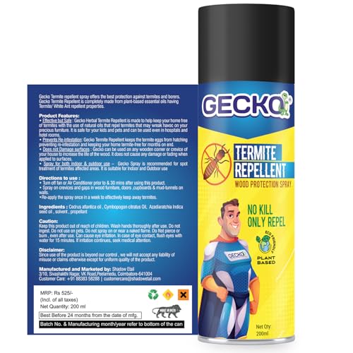 Image of Termite Repellent Spray for Home | 100% Natural & Chemical-Free | Eco-Friendly Biodegradable Formula | Removes Termites from Root Level | Long Lasting 15 Days Protection | 220ml - FORMULATION 3X