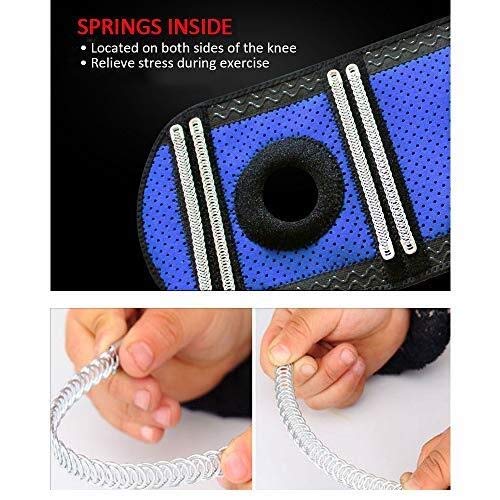 Ginocchiera incernierata Proteggi Ginocchio in Silicone di Grado Medico, Manicotto di Compressione Professionale per Ginocchiera, Ginocchiere Elastiche con Gel di Silicone e Supporto a Molla