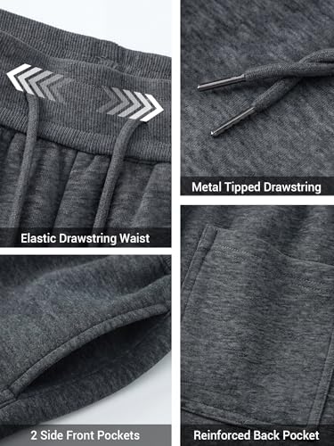 Image of Mens Baggy Sweatpants Wide Leg Casual Elastic Waist Drawstring Athletic Loose Jogger Fall Sweat Pants with Pockets