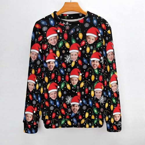 Custom Mens Ugly Christmas Sweater Personalized Face Sweathirt Jumpers Funny Knitted Pullover Tops Xmas Novelty Sweaters3