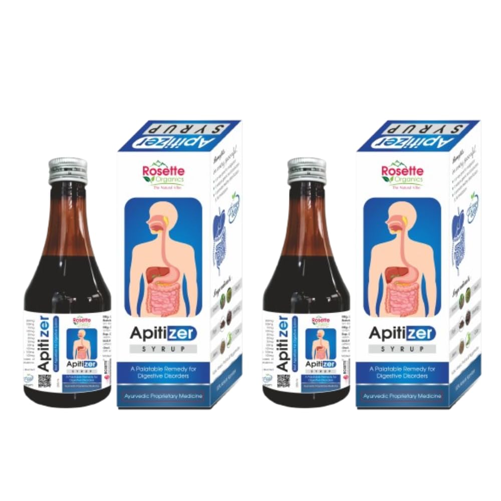 Rosette Organics Apitizer Syrup | Ayurvedic Constipation Relief, Indigestion, Acidity | Relief from digestive probelms - Pack of 2 (2)