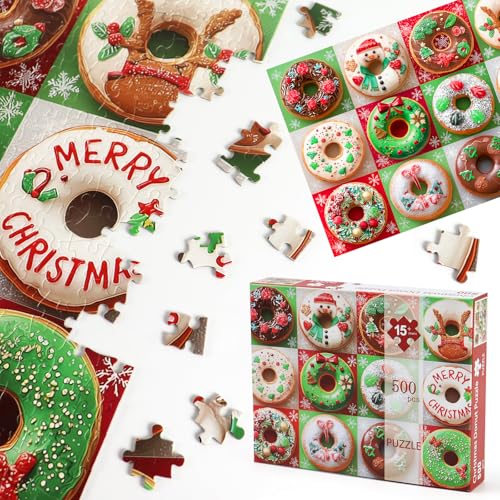 Christmas 500 Piece Winter Donuts Jigsaw Puzzle for Adults - image 5