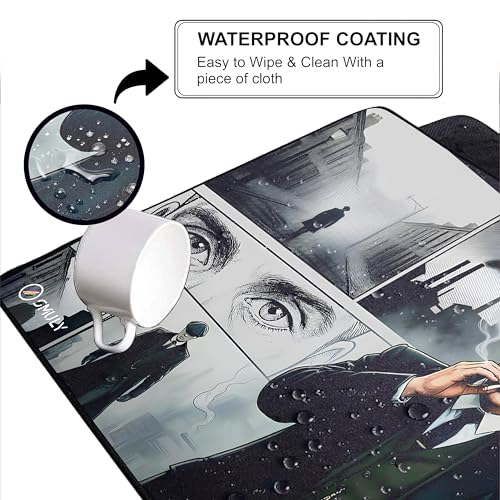 Image of Vintage Gangster Mouse Pad 18x36 Inch 3mm Extended Gaming Desk Mat with Anti-Slip Rubber Base Mousepad for Smooth Surface Desk pad for PC & Laptop Use Waterproof & Stiched (Multicolour) Deskpad