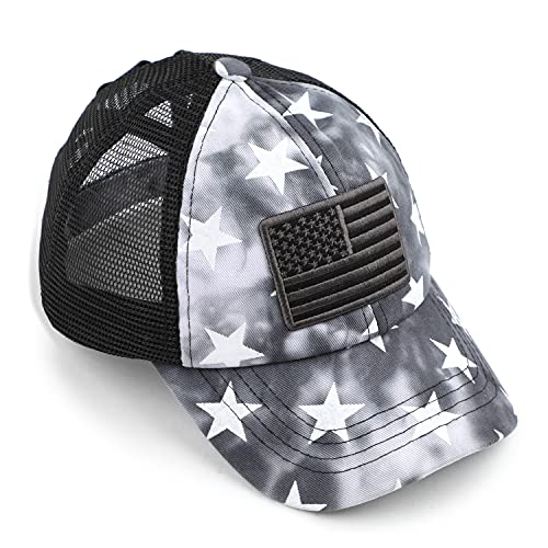 C.C Kids Criss-Cross Elastic Band Distressed Star Print Pony Cap for Kids (KIDS-BT-933)2