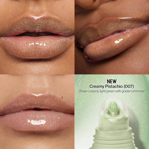 Image of Revlon Glimmer Lip Treat Balm + Mask, 007 Creamy Pistachio, 0.4 fl oz | Overnight peptide lip treatment. Doubles as daily balm & all-night lip mask. Hydrates for softer, plumper-looking lips.