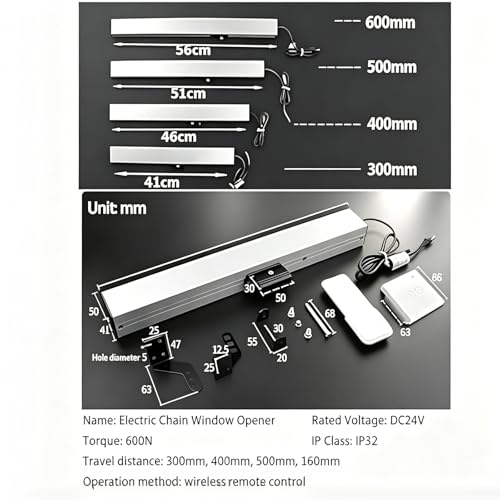Actuador eléctrico de 24V para automatizar ventanas altas y claraboyas 5