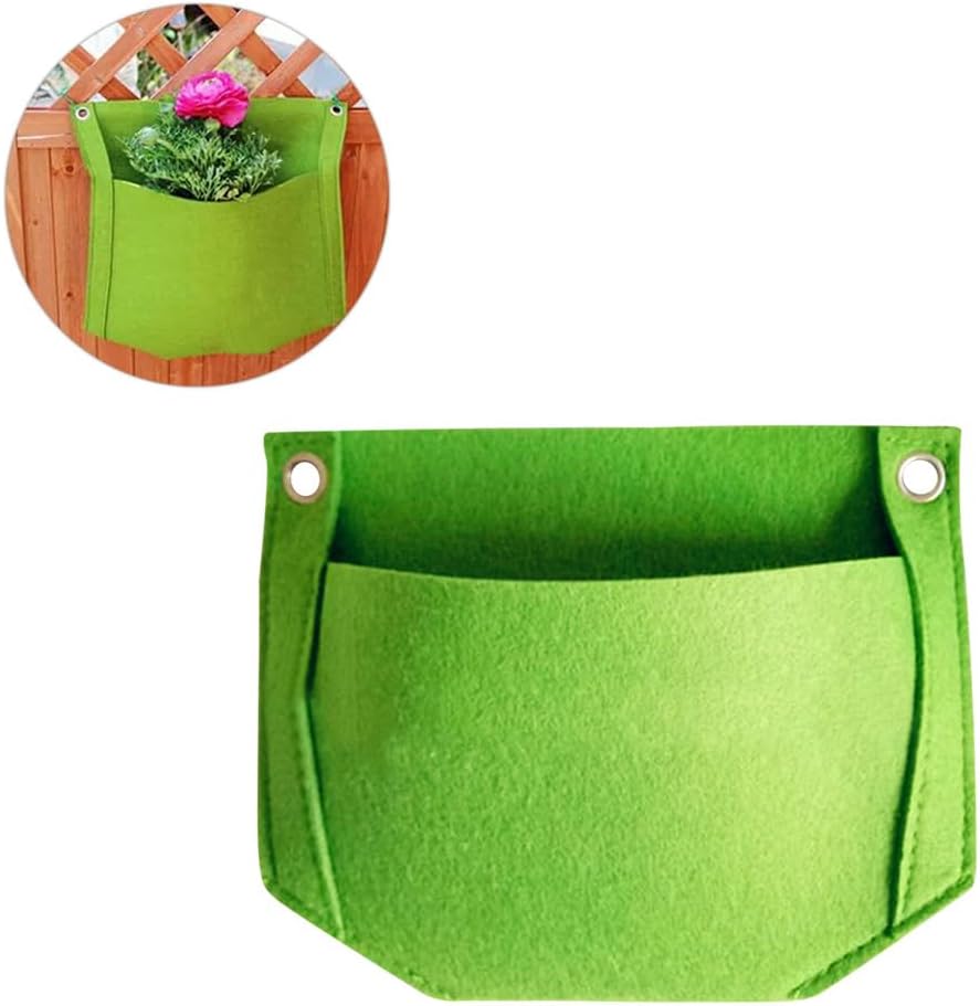 Felt Storage Bag 2-Piece Set for Vertical Gardening Wall Hanging Planter Bags for Indoor & Outdoor Use Durable Grow Bags for Herbs Vegetables and Succulents