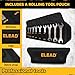 ELEAD Super-Thin Open End Wrench Set | 19-Piece SAE & Metric Sizes | CR-V Nickel Plated | Ultra-Slim Design | Corrosion-Resistant | Durable Roll-Up Pouch for Mechanics