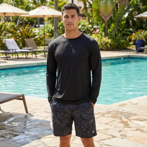 Image of Hardcore Men's Long Sleeve Loose Fit Rash Guard Surf Shirt Water Sports Swimwear