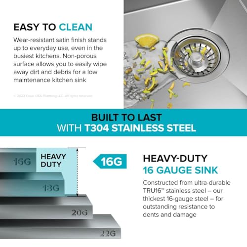 KRAUS Kore 25-Inch Drop In/Top Mount Workstation 16 Gauge Single Bowl Stainless Steel Kitchen Sink with Accessories, KWT311-25 - image 9