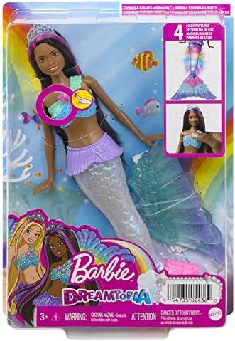 Barbie Dreamtopia Twinkle Lights Mermaid Doll with Light-Up Feature, 3 to 7 Years