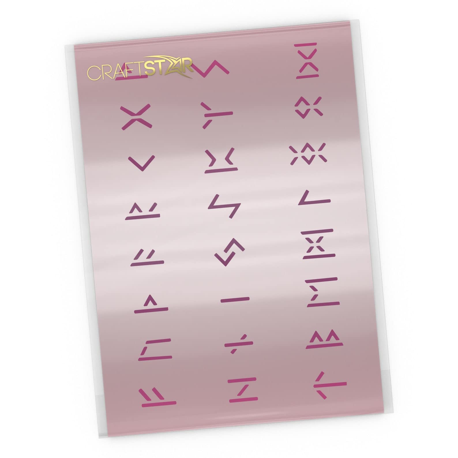 Runic Alphabet Stencil Set - 24 Mini Rune Symbols (2 cm Tall) - Reuseable Elder Futhark Runic Script Template by CraftStar