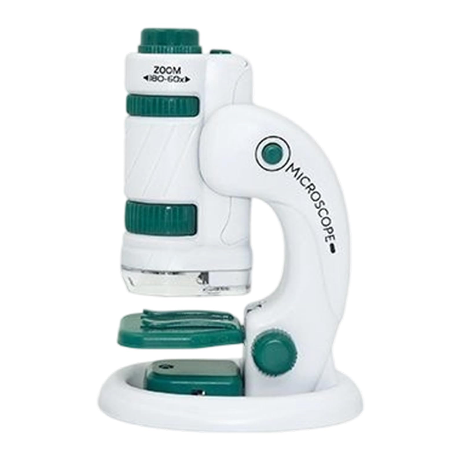 Transportable Instrument Toy for Juvenile Scientists Including Detachable Base and 12 Sample Slideshows for Grasps on Learning Educational Microscope Toy