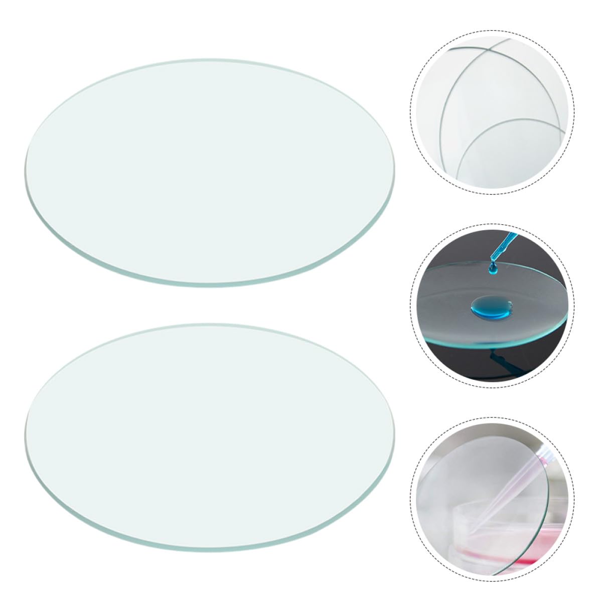 PRETYZOOM 10pezzi Coperchi in Vetro per Bicchieri di Laboratorio Vetri Trasparenti per Esperimenti Chimici Coperchi Impermeabili per Becher di Vetro Accessori da Laboratorio per Misurazioni