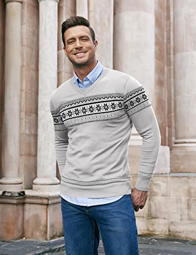 Coofandy Men Christmas Ugly Dress Sweater Funny Knit White Festive Santa Pullover #TOP1