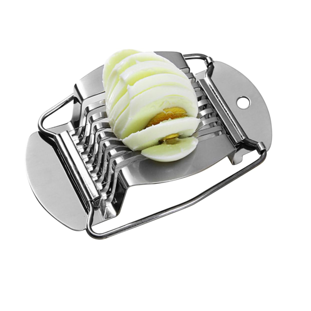 PRETYZOOM 3 Way Egg Slicer Stainless Steel Cut Hard Boiled Eggs Yolk Separator Multipurpose Kitchen Tool Random Style