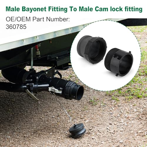 Image of 360785 Waste Master RV Sewer Hose Male Bayonet Fitting Converter Black