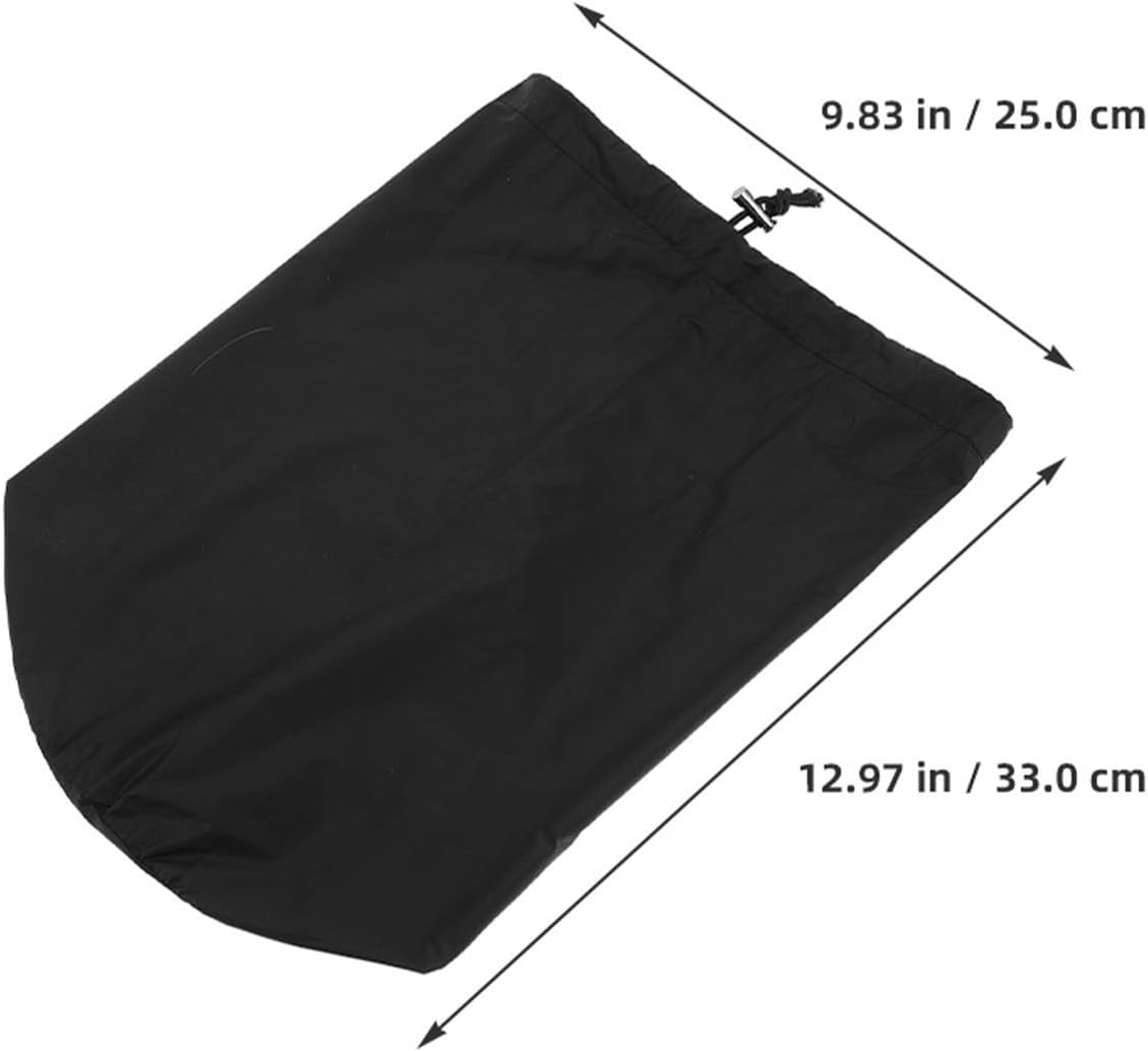 Xmas 3pcs Waterproof Drawstring Storage Bags for Clothing, Black Nylon image 2