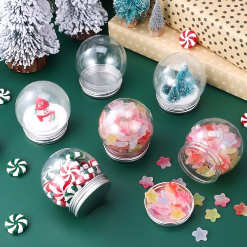 HOLIDYOYO 8 Peças DIY Globo De Neve Globo De Água Transparente Frascos Vazios De Plástico Com Tampas