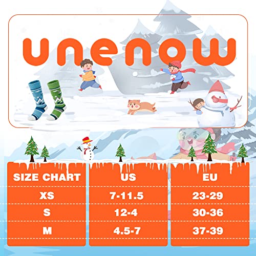 Unenow Merino Wool Ski Socks Kids 2 Pairs, Winter Warm Snowboarding Thermal Socks For Boys Girls Toddlers #TOP5