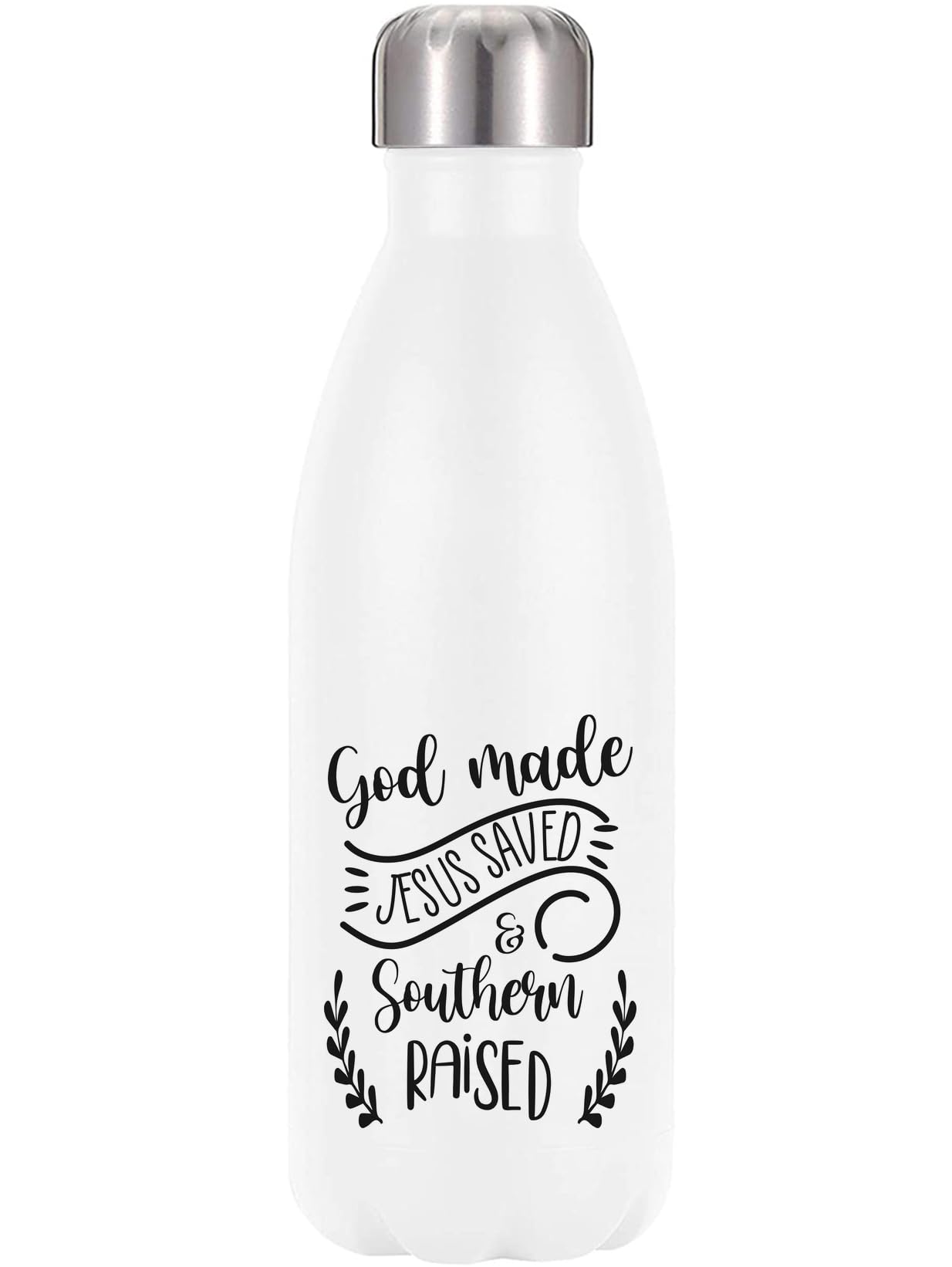 Bouteille thermique God Made Jesus Saved gourde blanche anti fuite isolation vide