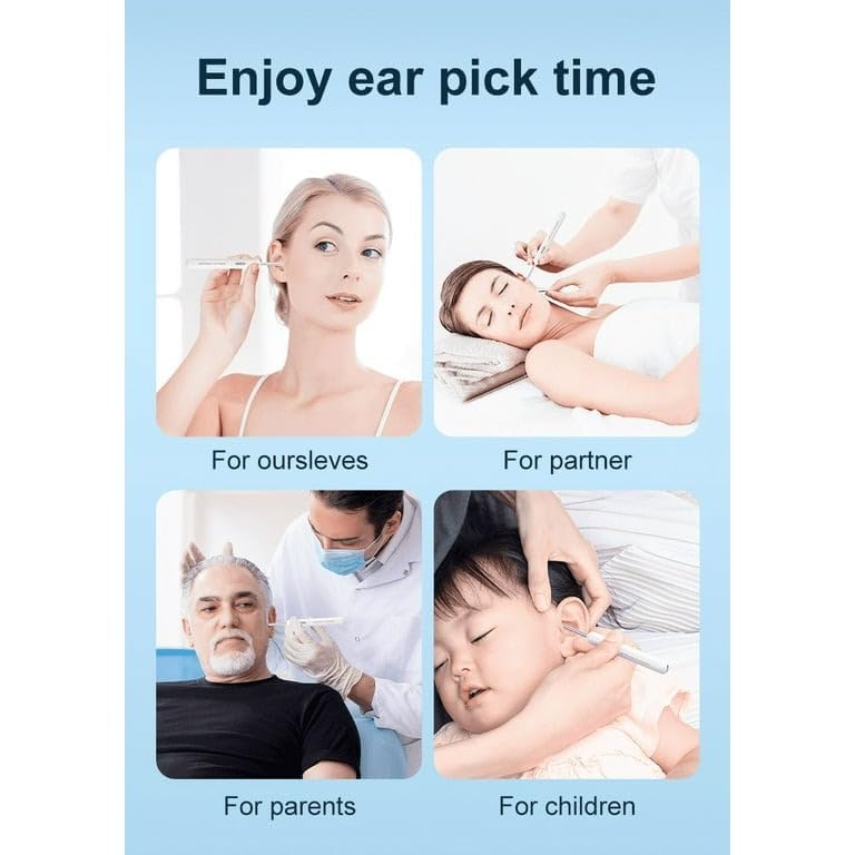 Image of AIXMEET Earocam Earwax Removal Tool Kit with HD Camera WiFi Connection & 6 LED Lights Endoscope Tool Ear Cleaner Tool Set of 8, Otoscope with Light for iOS & Android Kids Children Adults Gift Gadget