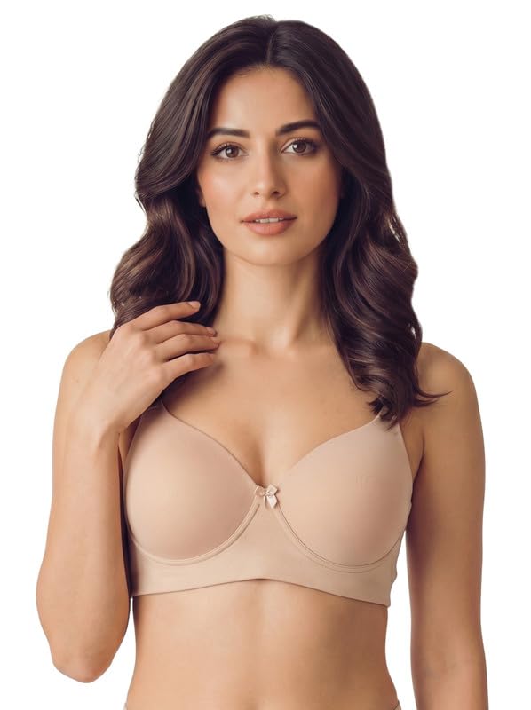 tweens Cotton Padded Full Coverage T-Shirt Bonded Bra for Women | Breathable Cotton | Seamless Cups | Elastic-Free Bottom Band & Armholes | No Marks | Pack of 1-picture-18