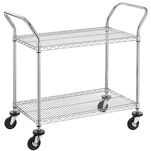 La Mejor Selección de Carros de servir que puedes comprar esta semana. 45 Finnhomy Carrito rodante de grado comercial de 2 niveles, carro utilitario resistente, carros con ruedas y asas, carrito de cocina sobre ruedas, carrito de metal para servir con...