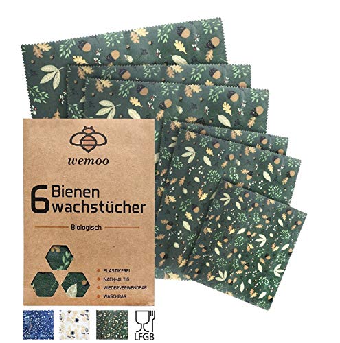 Bienenwachstücher für Lebensmittel I Wiederverwendbare Wachstücher I Beeswax Wrap I Bienenwachstuch I Frischhaltefolie wiederverwendbar I Plastikfreie Produkte I Wachstuch I Wachspapier Zero Waste