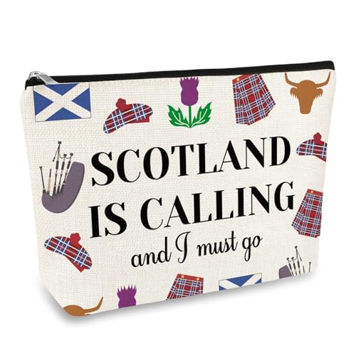 Scotland Gifts Edinburgh Travel Gift for Women Makeup Bag Scotland Lover Travel Trip Present...