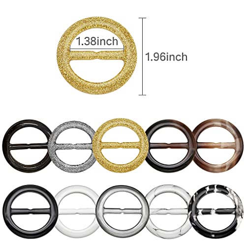scarf ring clip shirt clip t-shirt tie ring clips for women and slide tshirt twist knot clip buckle circle clothing ring wrap holder