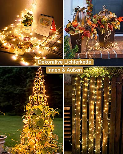 Joysing Lichterschweif 1M 100 LED Lichterbündel mit Strom, Timer, 9 Modi Weihnachtsbeleuchtung IP65 Wasserdichte Wasserfall Lichterkette für Baum Balkon Innen Außen Weihnachten Deko