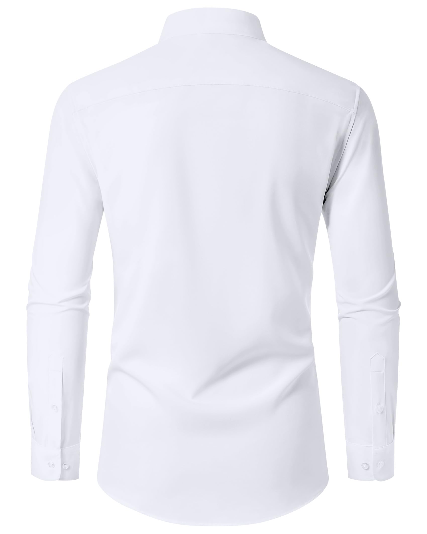 DEMEANOR Camisa de hombre de manga larga para hombre, corte ajustado, fácil de planchar, camisa informal