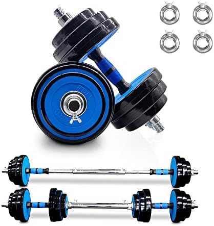 Adjustable Weights Dumbbells Set of 2, IFAST 44Lbs/66Lbs/88Lbs 2 in 1 Exercise & Fitness Dumbbells Barbell Set for Men Women