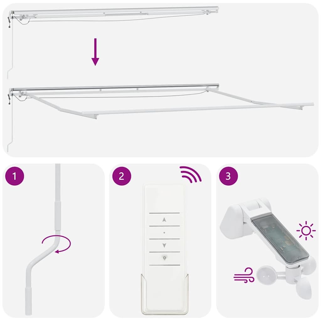vidaXL Tenda Retrattile Automatica LED Antracite e Bianco 500x300 cm
