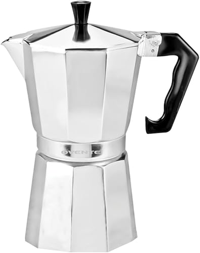 Ovente MPa Estufa cafetera de espresso4Tamaños (3oz, 6oz, 255, 12oz), Blanco