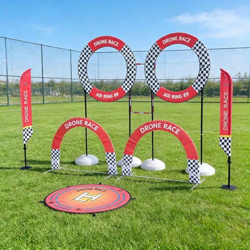 【 Personalizzabile 】: Il kit RC drone racing gate può essere personalizzato con nomi di squadra, slogan o grafiche a tua scelta. Perfetto per team professionisti, scuole, club e altre organizzazioni.