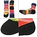 HUSO Funny Novelty Sports Socks Unisex, Fashion Colorful Print Running Sports Compression Quick Wicking Mountain Biking Socks 7 Pairs (Multicolor, L/XL)