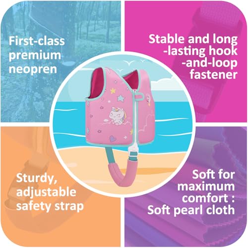 Image of Toddler Swim Vest, Neoprene Trainer with Adjustable Straps and Crotch Strap