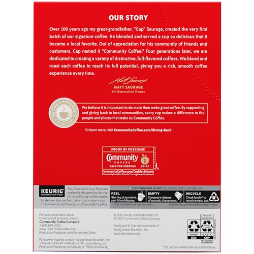 Image of Community Coffee French Roast 24 Count Coffee Pods, Extra Dark Roast, Compatible with Keurig 2.0 K-cup Brewers, 24 Count (Pack of 1)