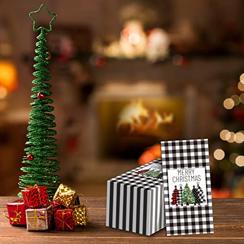 Christmas Napkins Black White Buffalo Plaid Farmhouse Christmas Luncheon Napkins Winter Guest Paper Napkins Disposable Hand Towel for Holiday Table Decorations (50 Pack) – Image 7