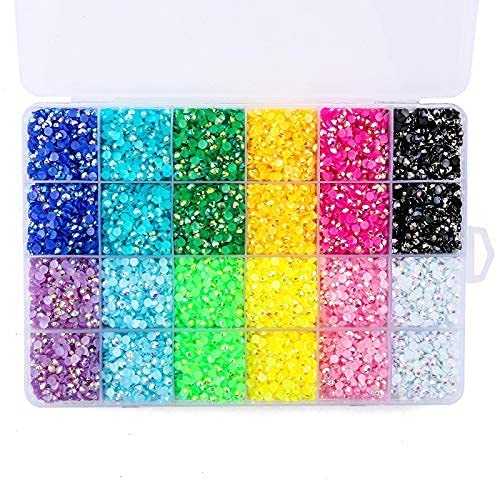 Sunfairy 28800 Pcs/Box 3Mm Nail Art Rhinestone 12 Colors Round Gemstone Nail Decoration Glitter Crystal Gem Nail Flat Rhinestone Nail Art Nail Gems Nail Glitter #TOP7