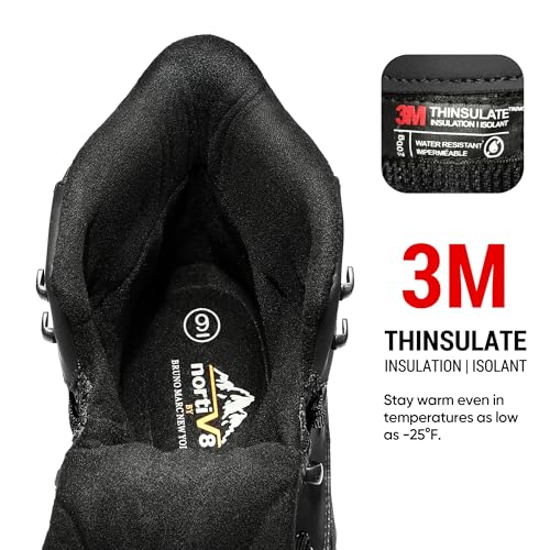 NORTIV 8 Men's Insulated Waterproof Construction Hiking Winter Snow Boots - Image 3