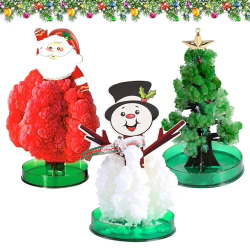 Mini Weihnachtsbaum Künstlich, 3 Stück Kleiner Weihnachtsbaum Growing Itself, Romantischer Magischer Papier-Baum, DIY Kristall-Züchtungs, Kreatives Spielzeug, Kinder (B)