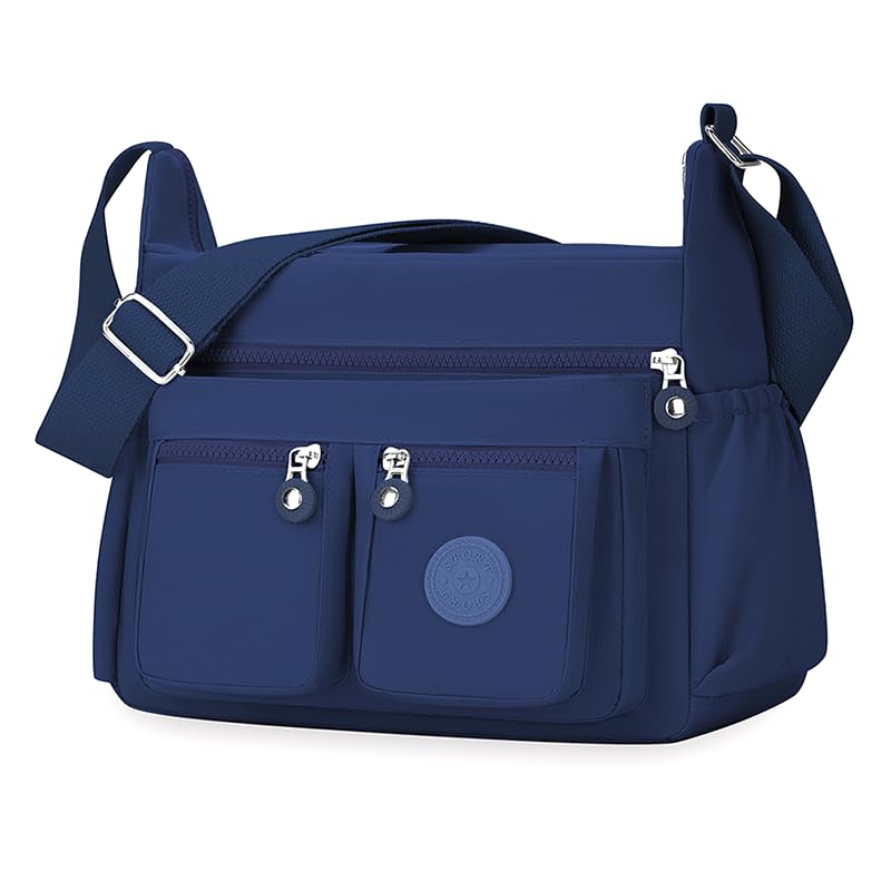 Bolsas transversais femininas bolsa de ombro espaçosa com vários bolsos bolsa tiracolo feminina, Azul, Bolsa de ombro feminina espaçosa com vários bolsos, bolsa tiracolo feminina