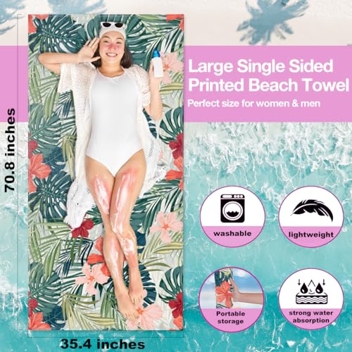 SENJIAN Beach Towel Sand Free Quick Dry Lightweight Travel Tropical Palm Leaf Beach Towel And Tote Bag Set Ladies Beachs Essentials, Suitable for Swimming Pools, Cruise Vacations, Travel, Camping3