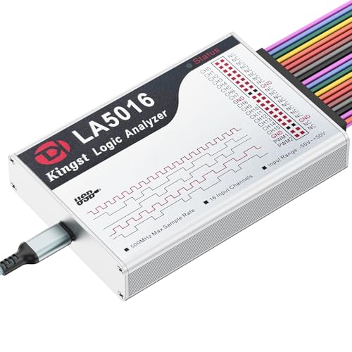 LA5016 USB Logic Analyzer - 16 Channels 500MS/s 10GB Depth PWM Generator, MCU ARM FPGA Debug Tool, English Software, Support for Windows, macOS, Linux