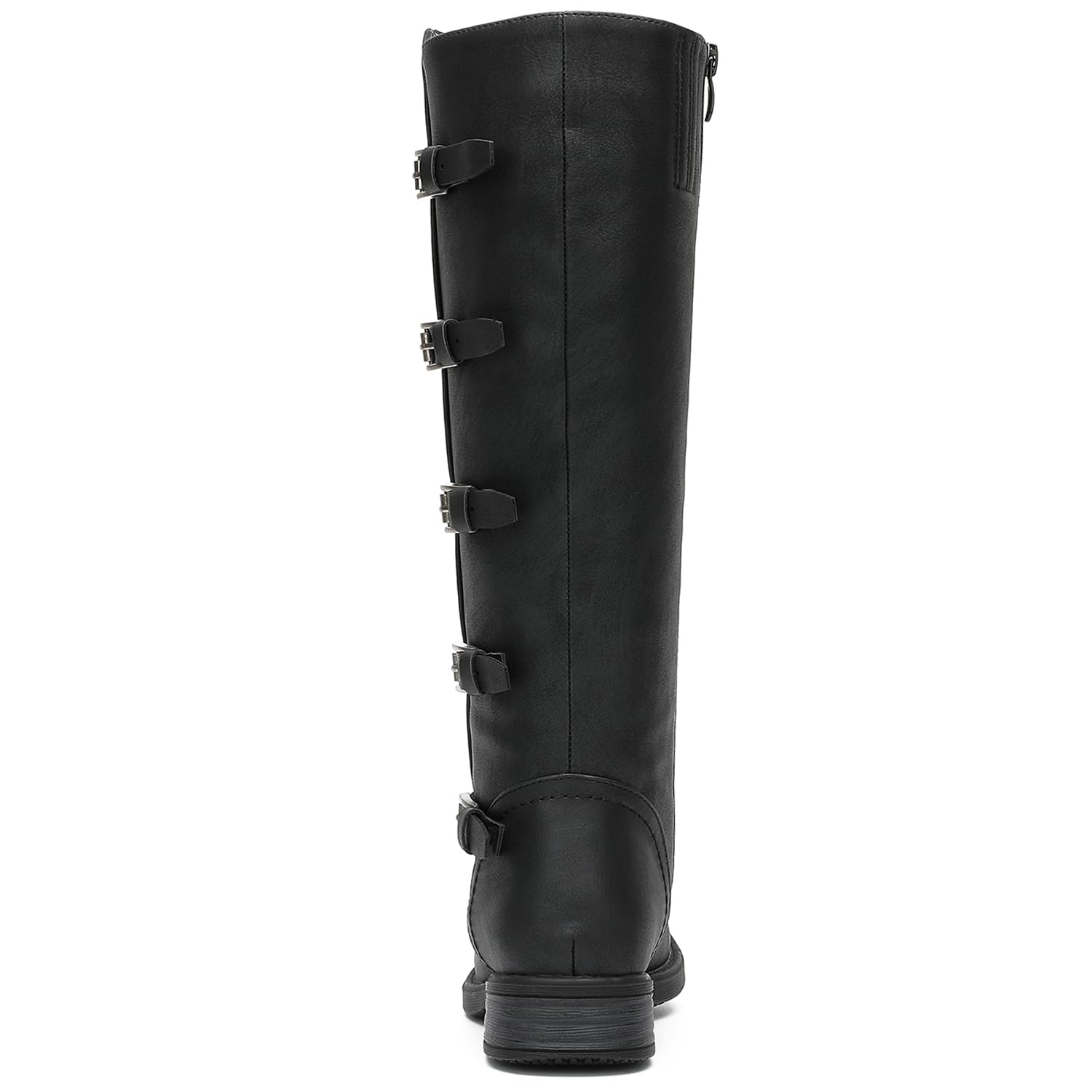 GLOBALWIN Botas de equitación hasta la rodilla para mujer, botas altas para montar a caballo con hebilla de metal, cremallera lateral, tacón grueso