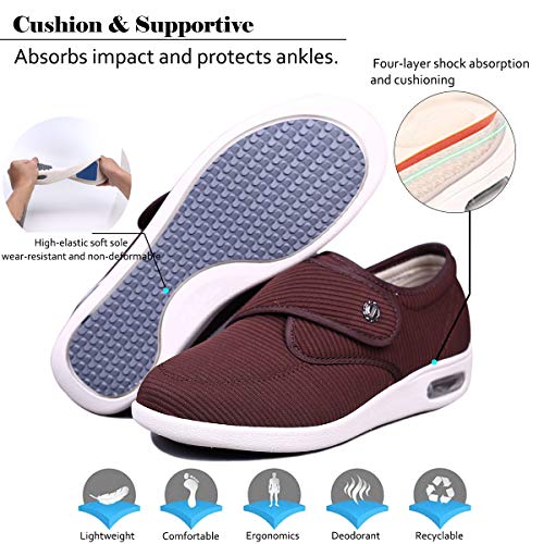 Mei MACLEOD Women's Diabetic Shoes with Adjustable Strap Lightweight Wide Walking Shoes Edema Swollen Feet Shoes3